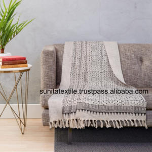 Ropa de cama de algodón 100% tejida a mano indio, colcha impresa ecológica para decoración del hogar, venta al por mayor, inauguración de la casa - Product Image 2