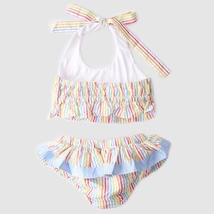 ชุดบิกินี่ผ้าฝ้าย 100% ลายสัตว์ทะเลสุดหรู ปักมือลายรุ้ง ผ้าซีร์ซักเกอร์ ได้รับการรับรองมาตรฐาน OEKO-TEX รุ่น BB1417 - Product Image 3