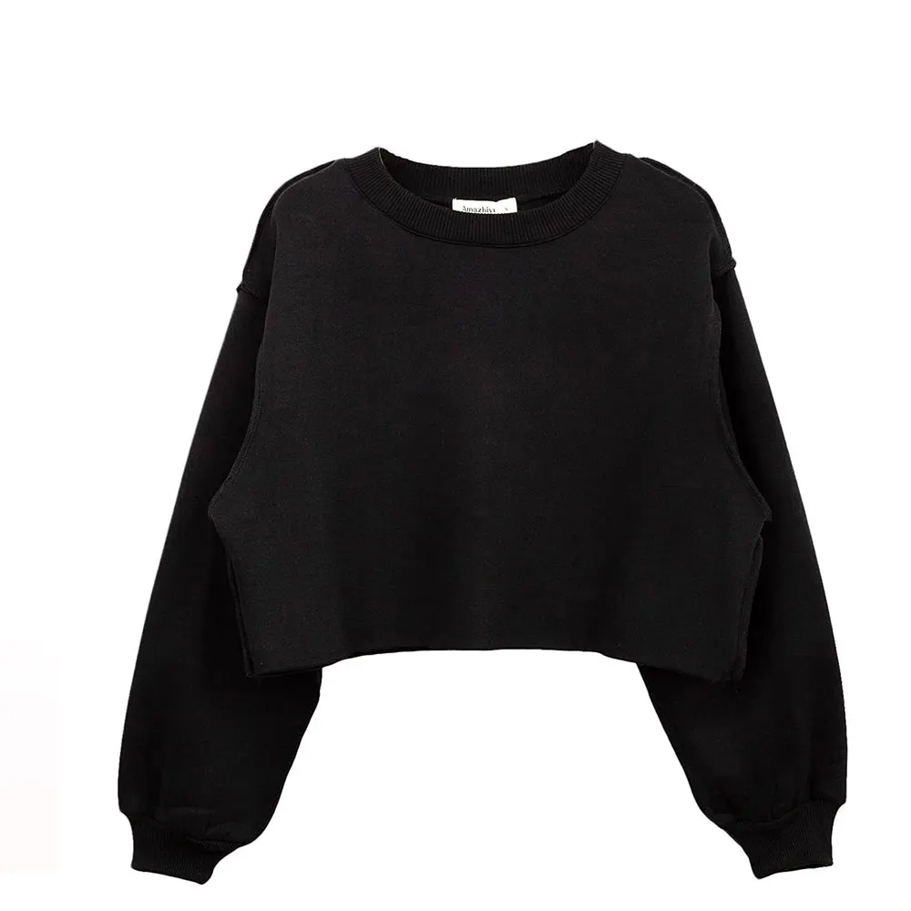 ODM nuovi arrivi felpe con cappuccio da donna Pullover felpe con cappuccio da donna manica lunga da donna Crop Top teen girls prezzo economico