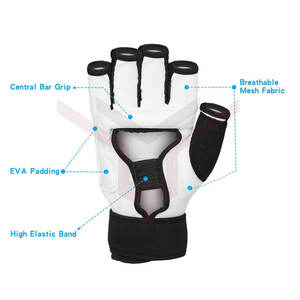 Guantes de Grappling de Cuero YING ENTERPRISES YE-3605, Más Vendidos, con Cordones en la Muñeca, Elásticos e Impermeables para Entrenamiento - OEM Personalizado - Product Image 3