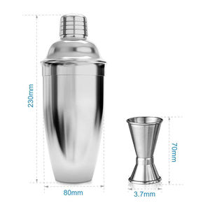 King Top Seller Custom 25oz (750ml) Stainless Steel Cocktail Shaker Bar <b>Tools</b> Built-in Bartender Strainer Martini Shaker <b>Metal</b> - Product Image 2