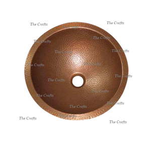 อ่างล้างหน้าทรงกลมอ่างล้างมือทองแดงแบบค้อนอุปกรณ์สำหรับห้องครัวและห้องน้ำ - Product Image 1