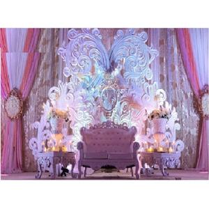 Cadre paisley de mariage de luxe de styliste, pour décoration de mariage, en plastique renforcé de couleur blanche - Product Image 1