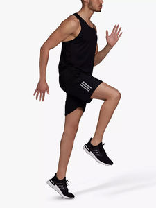 Venta al por mayor personalizado Negro hombres Fitness Singlets mejor diseño poliéster gimnasio camiseta sin mangas para correr precio barato - Product Image 5