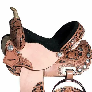 Premium Leather Western Trail Barrel Racing Adult Horse Saddle wih tack set manufacturer In India