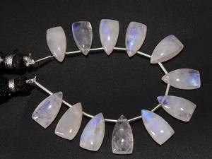 100% blanco Natural Arco Iris piedra lunar suelta suave largo trillón triángulo Briolette lágrima pirámide gota Multi fuego 15X8MM azul - Product Image 2