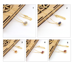 Female Fashion Jewelry Natural Raw Citrine November <b>Birthstone</b> <b>Necklace</b> Side Gold Electroplated Raw Gemstone <b>Necklace</b> Pendant - Product Image 4