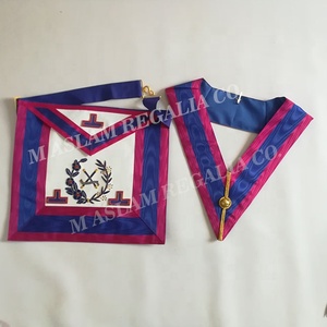 Undress Grand Mark Standard Bearer Plain <b>Ribbon</b> Apron with Plain Tee | Free Mason Mark Apron - Product Image 5
