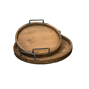 Top Selling Rounded Wooden Tray Metal Handle Trending Design <b>Wedding</b> Parties Custom Size Wholesale Price <b>Chocolate</b> Serving 2025 - Product Image 6