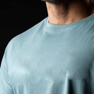 T-shirt vierge 100 % coton, fabriqué en usine, échantillon gratuit OEM, couleurs et tailles assorties, impression de logo personnalisée pour homme. - Product Image 5