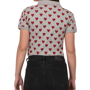 Camiseta personalizada para mujer, polo de color gris, rojo, corazón, sublimación, novedad de 2022 - Product Image 6