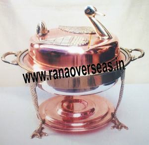 Vente en gros de plats de chauffe-plats traditionnels de qualité supérieure équipement de restaurant plat de service en cuivre Wramer de nourriture pour buffet à vendre - Product Image 4