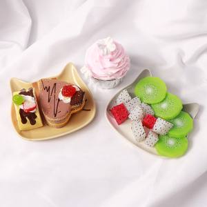 Plats à gâteau en céramique japonaise avec <span class=keywords><strong>visage</strong></span> de chat, bol à sauce pour sushi, assiette à apéritif, assiette à dessert, assiette à collation - Product Image 3