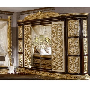 Best Quality Modern Hand Carved Teak Wood Luxury Wardrobe with Exquisite Carving Customizable Size & Color - Product Image 1