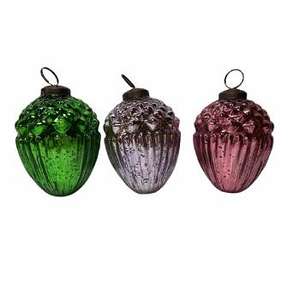 Juego de 3 bollos colgantes de cristal para Navidad, Juego de 3 bollos colgantes de cristal para Navidad - Product Image 3