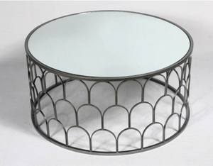 Mesa de centro redonda moderna para sala de estar, mesa lateral de Metal y vidrio de alta calidad, a la moda - Product Image 5