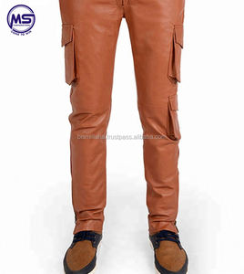 กางเกงขายาวหนังพียูขากว้างสำหรับผู้ชาย,กางเกงแฟชั่นใหม่ใส่บนเวทีกางเกงหนังเซ็กซี่ - Product Image 5