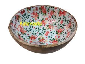 Cuenco de madera multiusos con revestimiento de esmalte y diseño impreso para uso en la cocina - Product Image 4