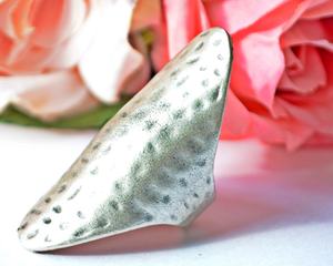 Plata de ley cuarzo Ancho ajustable Boho tubo curva cara pulida hombres Unisex Chic Simple anillo de boda - Product Image 1