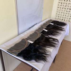 Pelucas frontales de encaje de cabello humano para mujeres negras, pelo natural virgen transparente HD, venta al por mayor - Product Image 1