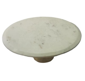 White Marble <b>Stone</b> Single Tier Dessert Stand / Cake Platter - Product Image 1