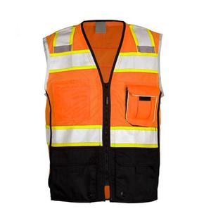 เสื้อกั๊กนิรภัย Hi Vis Work,เสื้อกั๊กสะท้อนแสงมองเห็นได้ชัดเจนมีกระเป๋ายามรักษาความปลอดภัย - Product Image 1