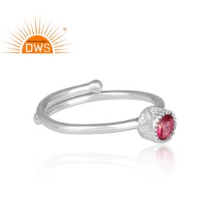 Anillo de Plata de Ley 925 con gema de topacio rosa, joyería fina hecha a mano - Product Image 3