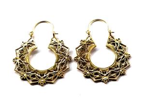 Pendientes de aro hechos en la India para mujeres y niñas, aretes de latón, precio al por mayor - Product Image 3