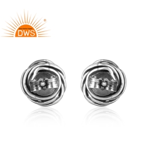 Arizona Turquoise Gemstone Earring Oxidized Jewelry Manufacturer Designer Round 925 <b>Silver</b> <b>Stud</b> Earring Supplier - Product Image 3