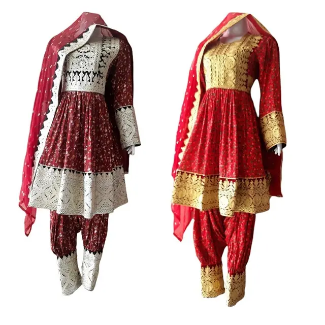 Хлопчатобумажная ткань лучшего качества, афганское платье с вышивкой Kuchi, Доступно во всех возможных цветах и дизайнах