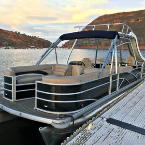 2022 New Kinlife Best Aluminum Yacht Luxury Fishing Pontoon Boat With Outboard Motor For Sale