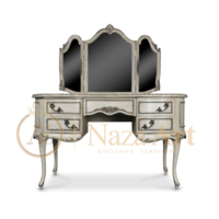 Table à langer antique avec miroir, table à langer en bois massif sculpté, designs de tables à langer pour meubles de chambre à coucher