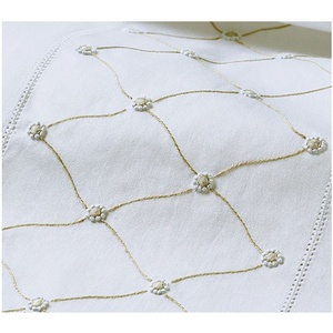 Embroidery Geometric and Dots Design Duvet Bedding Set High Quality <b>Cotton</b> Embroidery Pillowcases for Home Hotel Wedding - Product Image 3