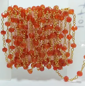 Цепочка из натурального сердолика, украшенная бисером, по оптовой цене, онлайн-магазин, от поставщика камней, купить Alibaba Индия