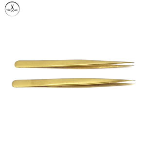 Pinzas para Extensión de Pestañas Golden Caesar, Acero Inoxidable Profesional, Puntas Dentadas y Lisas, Agarre Perfecto, 13mm de Largo - Product Image 6