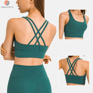 MESS SPORTS Women's Workout Fitness Padded Yoga Sports <b>Bra</b>-Seamless Sweat-Wicking Eco-Friendly Spandex/Polyester Material - Product Image 4