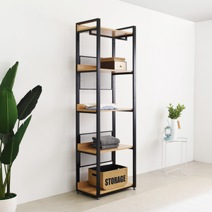 Garde-robe en bois et métal, 1 pièce, mobilier de chambre à coucher, almirra, avec étagères de rangement, placard design - Product Image 5