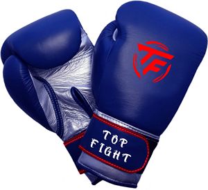 Guantes de boxeo de cuero de nuevo diseño, guantes de combate de cuero de vaca totalmente personalizados, guantes de boxeo de cuero rojo y azul, Pakistán - Product Image 1