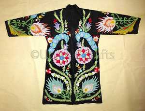 Manteau Chapan en coton naturel ouzbek pour femmes, veste, robe, décoré de broderies en soie, vestes et manteaux pour femmes - Product Image 4