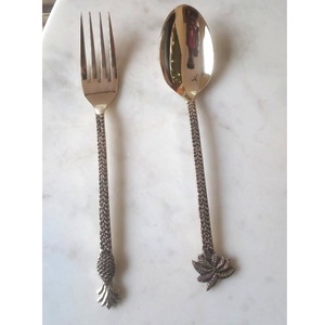 Nouveauté Grande cuillère en métal aluminium métal avec or poli 1 pièce pour soupe et cuillère de cuisine - Product Image 6