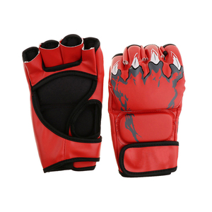 ถุงมือฝึกซ้อม MMA หนังพรีเมียม แบบครึ่งนิ้ว ปิดด้วยเวลโคร สีขาว สำหรับนักสู้ MMA มืออาชีพ - Product Image 3