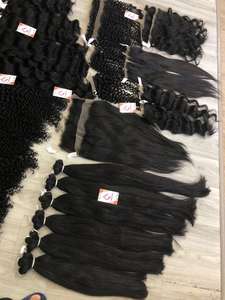 100% véritables extensions de cheveux humains meilleure qualité vierge trame non traitée cuticule alignée Remy paquet de cheveux en vagues bouclées droites - Product Image 3