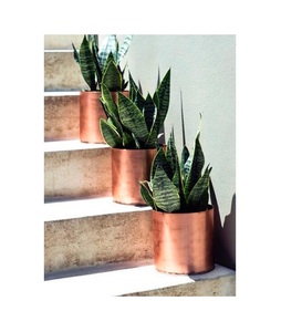 Metal Wall Planters Whiskey Barrel Planter New Style Copper Finished Designer Planters - Product Image 6