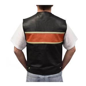 Chalecos de cuero de ante genuino para motociclistas, transpirables, bordados a mano, de la mejor calidad - Product Image 4