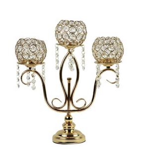 Bougeoir boule lumineuse à 3 bras en perles, décoration de fête, pour la maison, décoration parfaite - Product Image 1