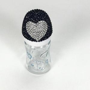 Biberon pour bébé en verre sans BPA, sans PVC, motif de dessin animé, nouveau design, personnalisé en gros, 0-12 mois, noir, argent, cœur - Product Image 6