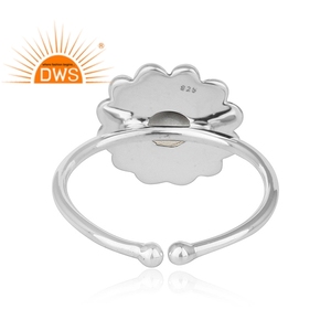 Antique Flower Design 925 Sterling Silver <b>Ring</b> <b>Crystal</b> Quartz Gemstone <b>Ring</b> Oxidized Jewelry Suppliers Classic Collection - Product Image 3