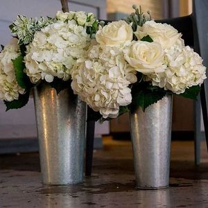 Customized <b>Lightweight</b> Durable Eco-Friendly Galvanized Metal Flower Pots for Indoor/Outdoor Use - Product Image 2