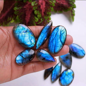 Labradorita-labradorita azul, piedra labradorita, Gema natural, cubos de labradorita, cuentas de Rubí, cabujón de 10mm, 12mm - Product Image 3