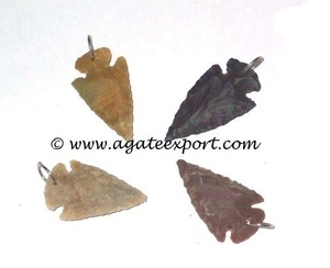 Pendentifs en pointes de flèches d'agate indienne |   Décoration d'intérieur en pierres précieuses sculptées |   pour - Product Image 2